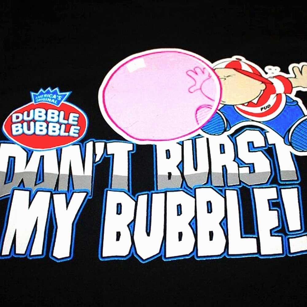 NWOT Brisco Brands “Don’t Burst My Bubble!” Cartoon Tee – Size S